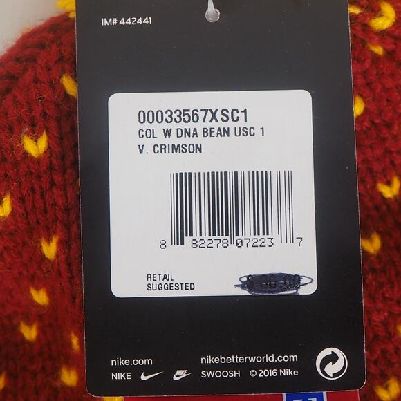 USC Trojans Nike Cardinal & Gold Knit Pom Winter Cap Beanie Hat OSFA NWT‎ - Picture 6 of 8